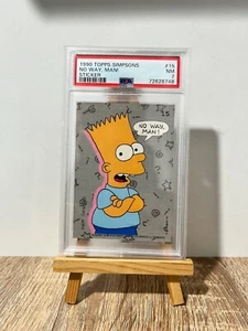 BART SIMPSON 1990 Topps Simpsons 'No Way, Man!' #15 Sticker PSA 7 SIMPSONS - Picture 1 of 2
