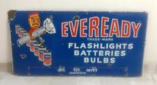 Antique Rare EVEREADY Trade-Mark Torch Battery Ad Porcelain Enamel Sign Board