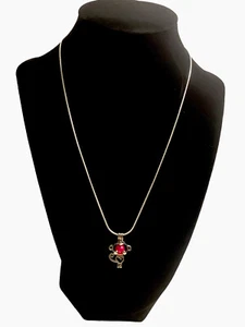 Caged Pearl Pendant Necklace Monkey Silvertone 18 Inches - Picture 1 of 5
