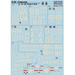 Print Scale 72-052 Waterslide Decal Flugzeug 1:72 F4U Corsair Of The Korean War - Bild 1 von 12
