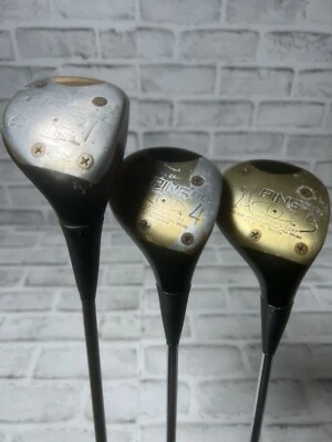 Ping Eye 1-Wood Driver 4-Wood 5-Wood Set RH Vintage Club Karsten Laminated Maple - Image 1 of 4