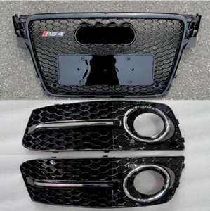 Für Audi A4 B8 2008-12 RS4 Stil Kühlergrill Frontgrills+Nebelscheinwerfer Grill - Bild 1 von 10