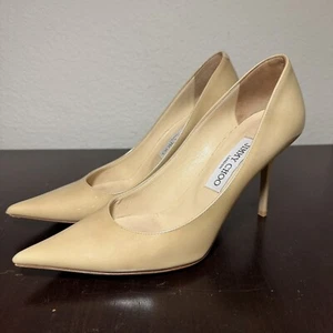Jimmy Choo Nude Patent Leather Pumps Women’s IT 38 US 8 Agnes 85 - Picture 1 of 12