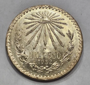 1932 Mexico 1 Peso - BU - Tons of Luster - Picture 1 of 4