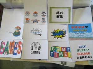 Pack of 10 Gaming / Gamer Notelets + Envelope ideal keep in touch write a note - Picture 1 of 3