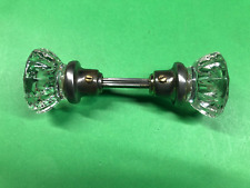 Glass Doorknob Set-Nickel Patina Vintage Restored ~ 2"  12 Point   (M718)