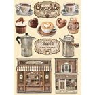 Stamperia Colored Wooden Shapes A5-Coffee And Chocolate KLSP150