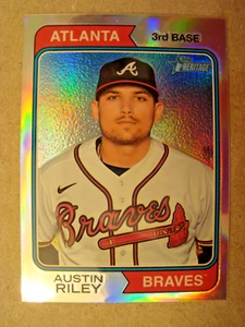 2024 Topps Heritage Chrome #82 Austin Riley #'d 262/574 - Foto 1 di 2