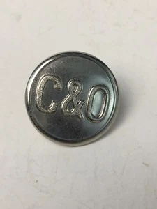 Vintage NOS Nickel 7/8" C&O Eisenbahn Uniform Knopf - Bild 1 von 2
