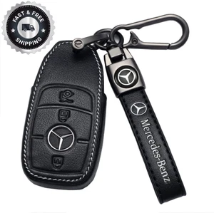 Cubierta de llave de coche para Mercedes Benz Funda de cuero Llavero Porta llaves Accesorios - Imagen 1 de 11