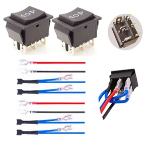 2PCS Momentary Polarity Reverse Switch DC 12V 20A Motor Control DPDT 6 Pin 3 Pos - Picture 1 of 12