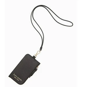 Kate Spade ID Card Case Cameron Lanyard Black Holder ID Wallet Black - Picture 1 of 9