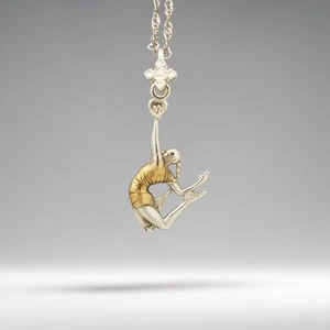 Volleyball Pendant – Two-Tone 925 Silver Sports Jewelry Necklace for Players - Picture 1 of 13