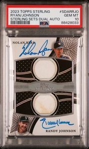 2023 Topps Sterling Sets autos dobles Nolan Ryan/Randy Johnson PSA 10 juegos usados/15 - Imagen 1 de 2