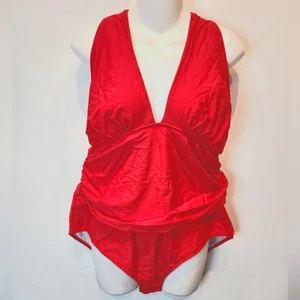 New Red Swimsuit Cross Back Slimming Bathing Suit 560 Plus Size 3X - Picture 1 of 10
