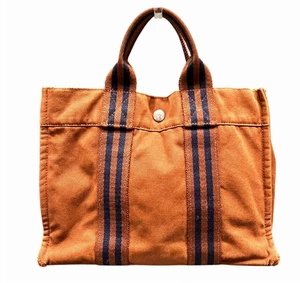 Bolso de Mano HERMES Foure Tout PM Lona Marrón Plata - Imagen 1 de 17