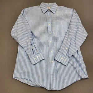 Camisa Brooks Brothers 346 Para Hombre 15.5 Manga Larga Vestido Abotonado Rayas Azul - Imagen 1 de 12