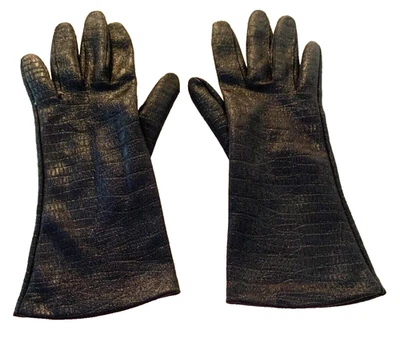 Guantes Hansen vintage de tela texturizada negra sobre la longitud de la muñeca para mujer talla 6,5 Foto 1 de 4