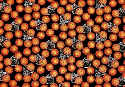 Cenefa Cortina Balones de Baloncesto Red Redes Deportes Negro Naranja 42 x 13 Foto 1 de 2