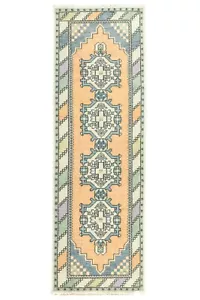 Handmade Oushak Style Runner Rug – 2'7" x 7'10" – Wool on Cotton Rustic Carpet - Picture 1 of 13