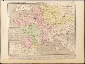 1859. Frankreich der Merowinger. Alte Landkarte. Gravur Houze - Bild 1 von 1