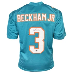 Odell Beckham Jr Signed Miami Teal Football Jersey (Beckett) - Picture 1 of 3