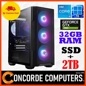 Intel Core i5 6 Core GTX 1660 32GB RAM SSD + 2TB Desktop PC Work Gaming Computer - Picture 1 of 33