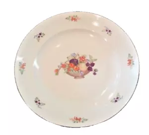 CMIELOW POLAND VTG RND 12-3/4 PLATTER SHALLOW BOWL HARVEST FRUIT & FLOWERS VGUC - Picture 1 of 10