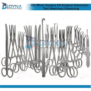 22x Kit de Cirugía Menor Herramienta de Disección Quirúrgica Instrumentos de Disección Veterinaria - Imagen 1 de 5