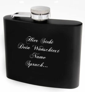Flachmann schwarz 5 OZ Wunschgravur Gravur Geschenk Jubiläum Geburtstag Hochzeit - Bild 1 von 2