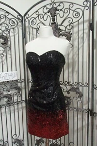 VESTIDO DE REGRESO A CASA G2006 CLARISSE 2487 NEGRO ROJO TALLA 6 CÓCTEL - Imagen 1 de 10