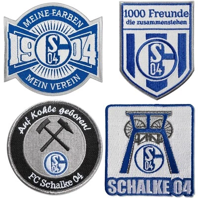 Aufnäher FC Schalke 04 1000 Freunde, Meine Farben, Zeche, Auf Kohle geboren S04