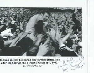 Jim Lonborg of The Boston Red Sox Signed and Inscribed 81/2 " x 11" B & W Photo - Picture 1 of 1