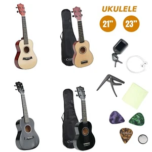 21"/23" Sopran Anfänger Ukulele Gitarre mit Gigbag, Filz Plektrum & Ersatzsaiten - Bild 1 von 26