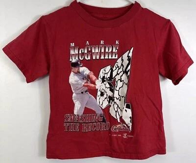 Camiseta De Colección Cardenales de San Luis Béisbol Mark McGwire Smashing Record Niños S Foto 1 de 4