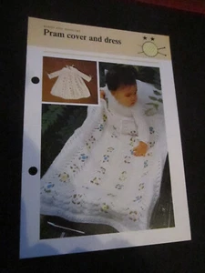 KNITTING PATTERN BABIES AND TODDLERS PRAM COVER AND DRESS **MUST SEE ** - Picture 1 of 1