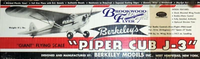 Berkeley J-3 CUB PLANS For Original Popular 1955 71" Scale RO RC Model Airplane  - Image 1 of 4