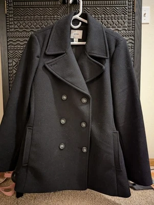 Abrigo para mujer Old Navy de lana negro guisante talla XL Foto 1 de 4