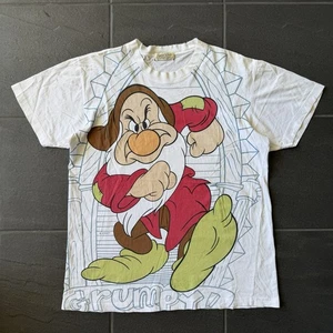 Vintage Disney Grumpy Snow White Tee 90s Single Stitch Style White Graphic - Picture 1 of 10