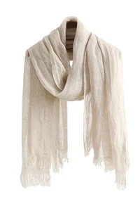 Jeelow 100% Linen Scarf Shawl Wrap Lightweight Scarfs Scarves For Men And Wom... - Picture 1 of 9