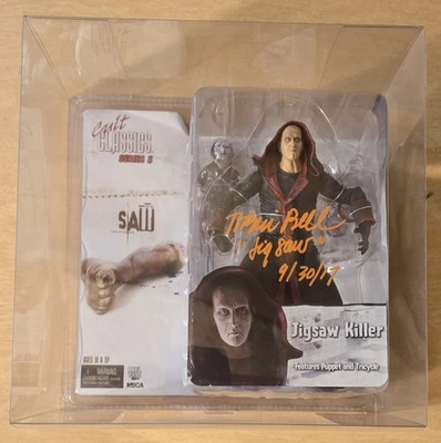 Figura clásica de culto Neca firmada por Saw Jigsaw Tobin Bell Billy The Puppet JSA Foto 1 de 4