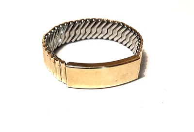 Dispositivo de seguimiento de etiquetas de pulsera expandible ID de identificación Bling relleno de oro de 10 quilates Foto 1 de 4