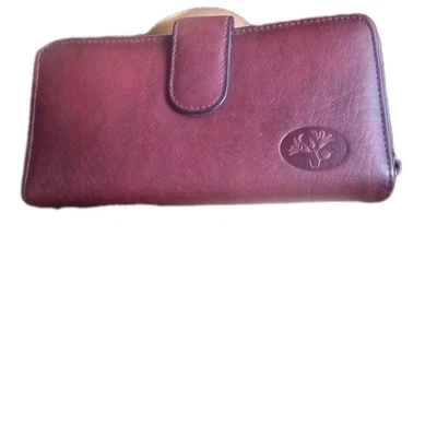 Cartera de chequera de cuero roja heredera Buxton vintage para mujer Foto 1 de 4