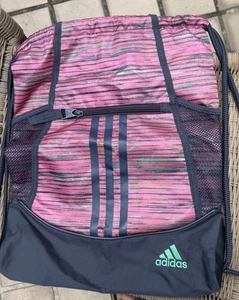 ADIDAS Unisex Alliance II Hot Pink and Gray Sackpack - Picture 1 of 4
