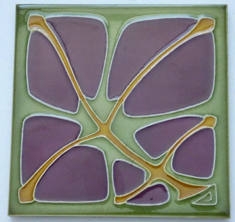 Purple Flower RAR SERVAIS Art Nouveau Tile Secessionist Carreau 1900 Jugendstil Cover