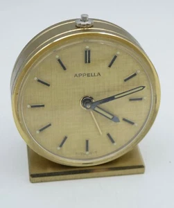 Reloj de mesa pequeño vintage Appella de cuerda manual / dorado - Imagen 1 de 7