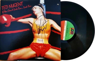 TED NUGENT LP BOLDLY SIGNED If You Can't Lick 'Em... Lick 'Em '88 US Vinyl Album - Image 1 of 4