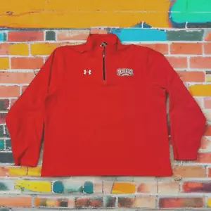 Under Armour Senior Bowl 1/4 Zip Pullover Red Shirt Mens Large Lightweight - Picture 1 of 8