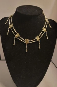 LAURA VOGEL NEW YORK Silver Toned Crystal Choker Necklace - Picture 1 of 3