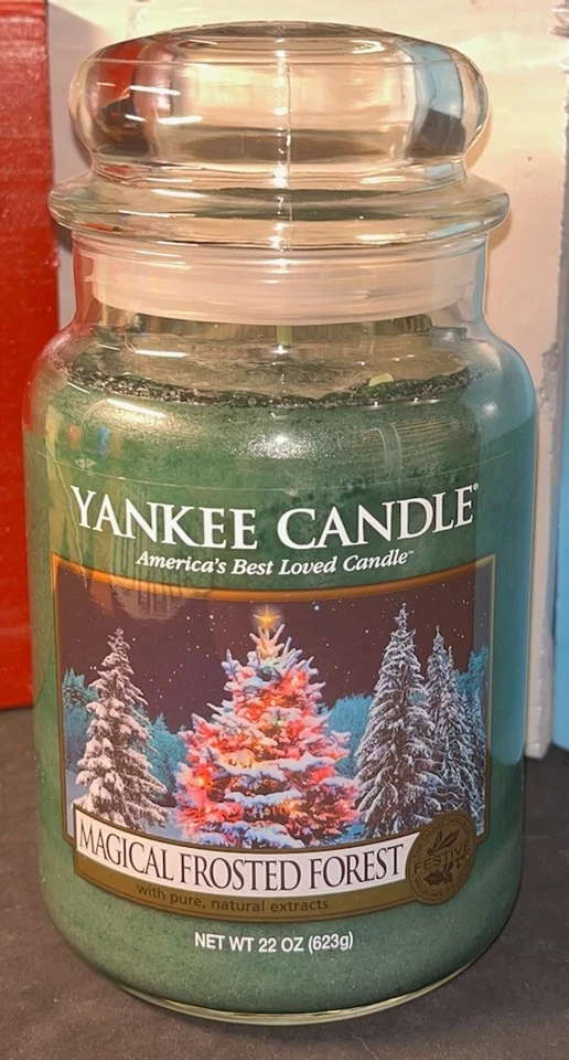 HOLIDAY CANDLE!  22 OZ.  YANKEE CANDLE "MAGICAL FROSTED FOREST" - Image 1 of 1